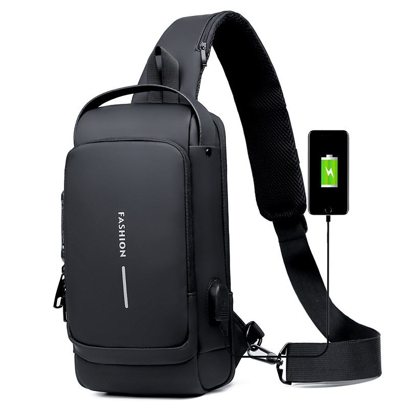 Bandolera de hombro perchero antirrobo Morral impermeable / Negro